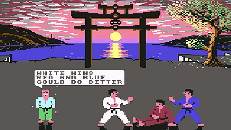  Ein Bildschirmfoto des Commodore-64-Games «International Karate +»