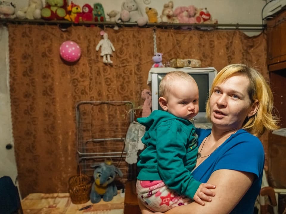Margarita Tkatschenko mit dem Baby Sonja