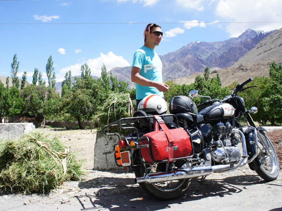 Andreas Thiel mit Motorrad