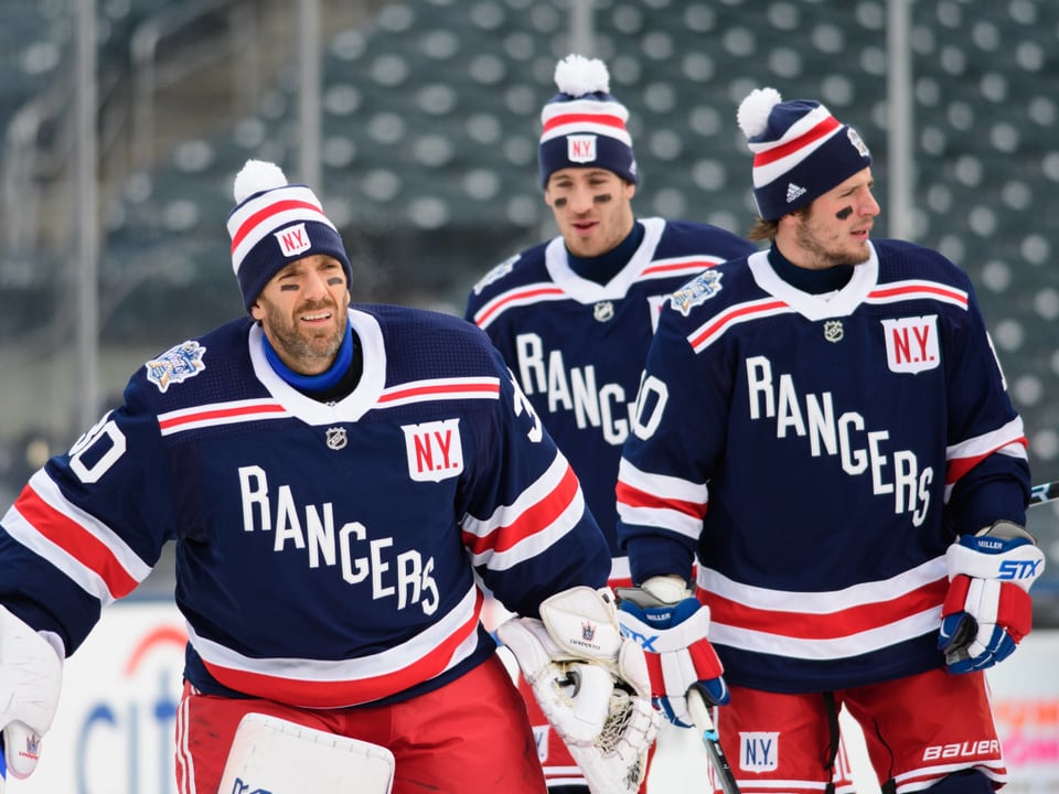 Die Rangers-Spieler beim Warm up