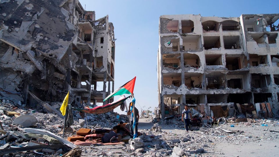 Zerstörte Häuser im Gazastreifen