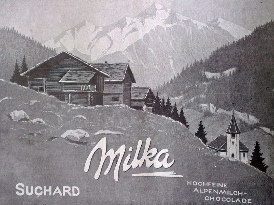 Milka-Werbung aus Schweizer Illustrierten von 1914