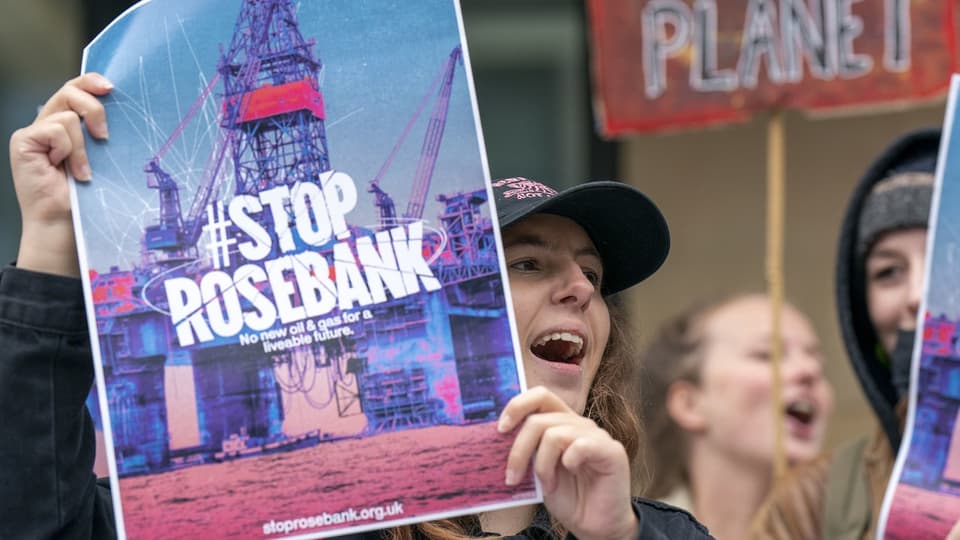 Proteste gegen das Rosebank-Projekt 