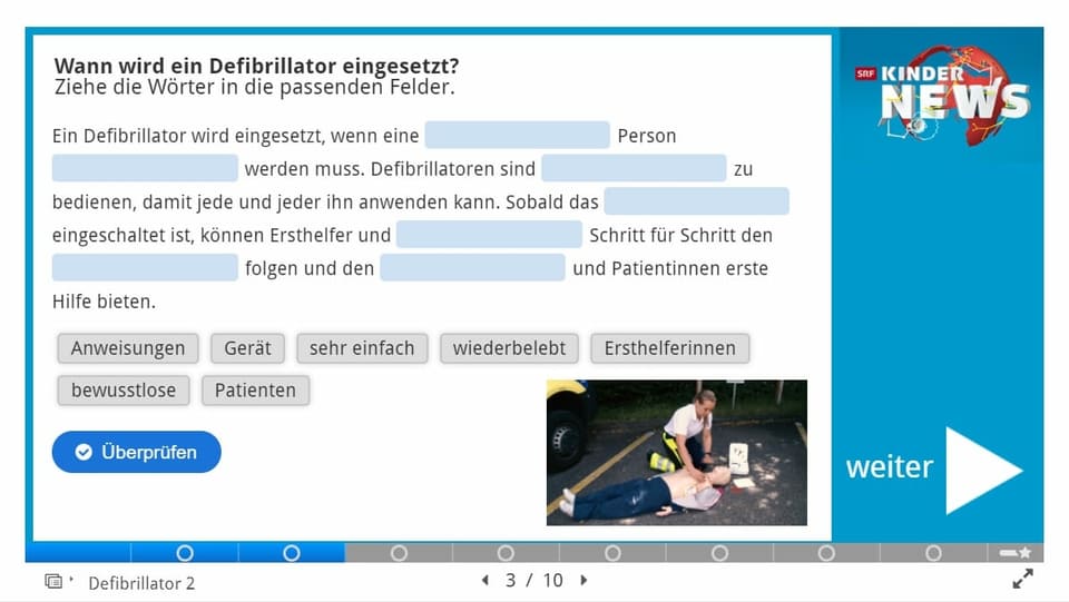 Eine Frage aus dem Quiz mit Multiple-Choice Antwortmöglichkeiten.