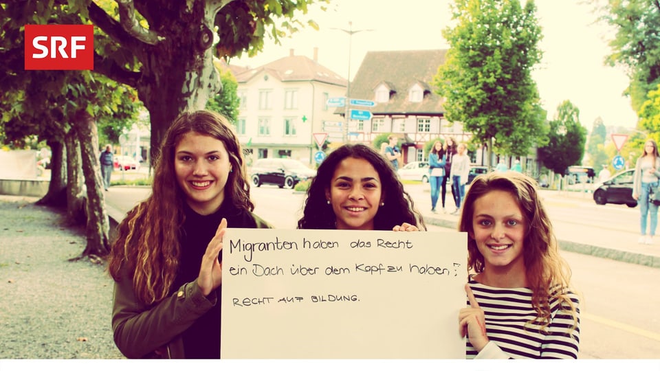 MIgranten haben das Recht ein Dach über dem Kopf zu haben, finden diese drei jungen Frauen in Kreuzlingen.