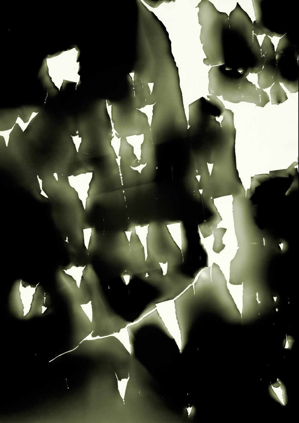 Dolorografie-Karte: Weissblitze auf schwarzem Hintergrund