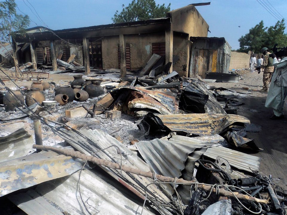 Zerstörung nach einem Boko-Haram-Angriff 