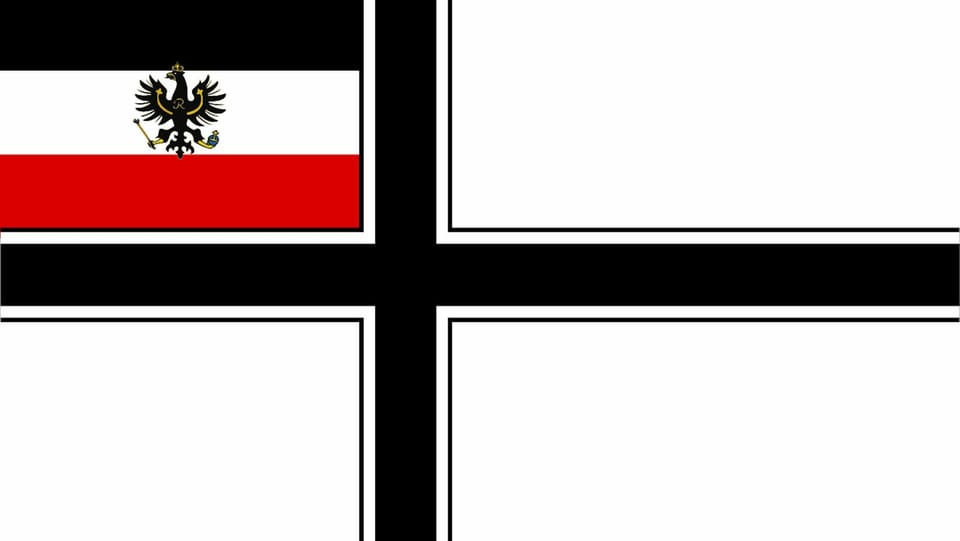 Der entscheidende Entwurf für die Kriegsflagge des Norddeutschen Bundes 1867.