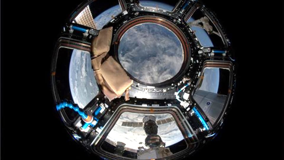 Blick aus der ISS auf die Erde.