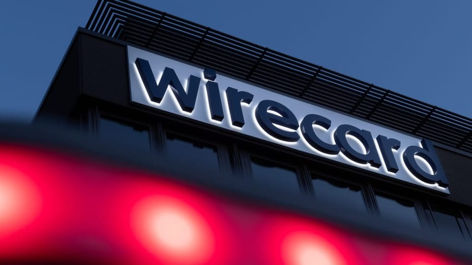 Schild mit der Aufschrift «Wirecard» an einem Gebäude