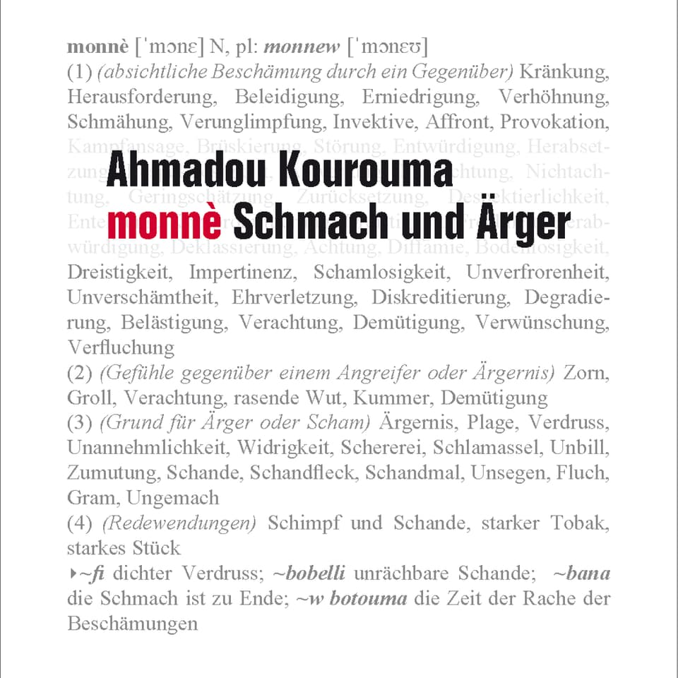 Cover der deutschen Ausgabe mit den Bedeutungen des Wortes «monnè»