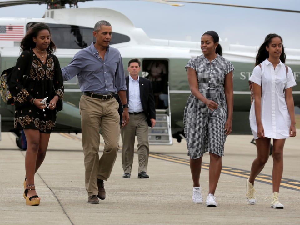 Malia, Barack, Michelle und Sasha Obama.