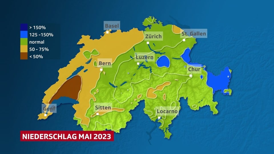 Im Westen und vielerorts im Flachland war der Mai 2023 sogar zu trocken.