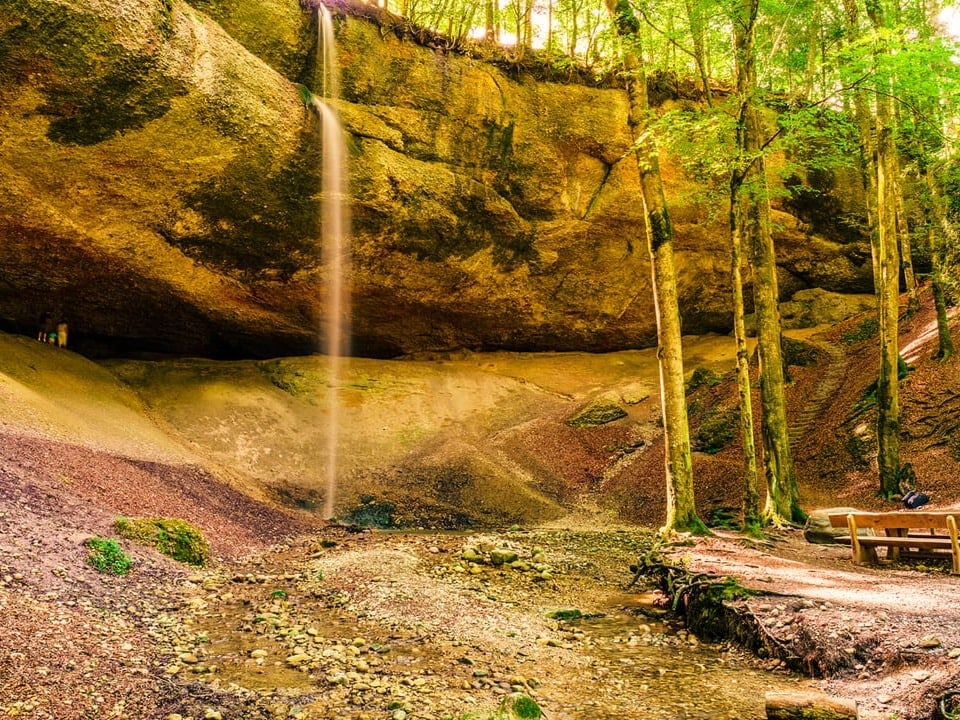 Der Wissengubel in der Nähe von Gibswil ist ein idyllischer Rastplatz mit Wasserfall.