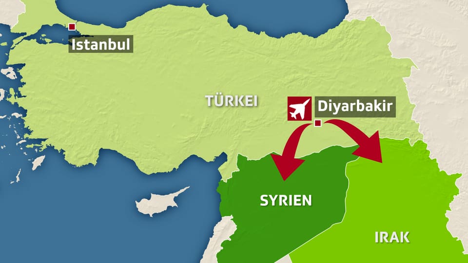 Eine Karte zeigt die Provinz Diyarbakir im Südosten der Türkei an.