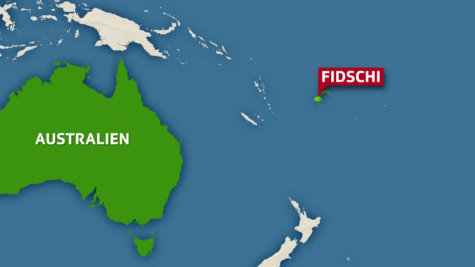 Landkarte mit Australien und Fidschi