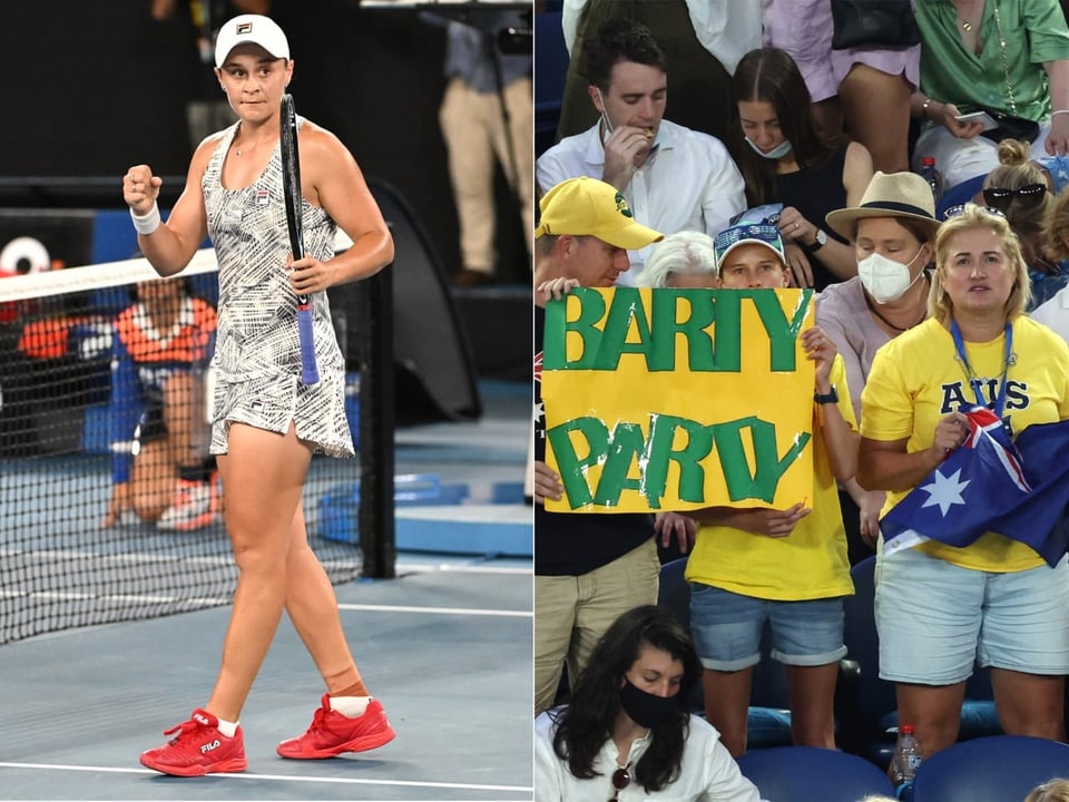 Die Fans wollen auch im Final die «Barty Party» Fans und Barty jubeln