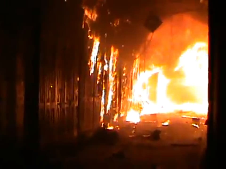 Der brennende Basar von Aleppo.
