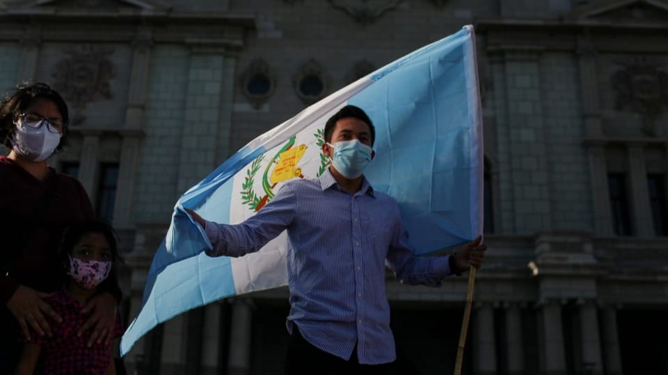 Demo in Guatemala Stadt. 