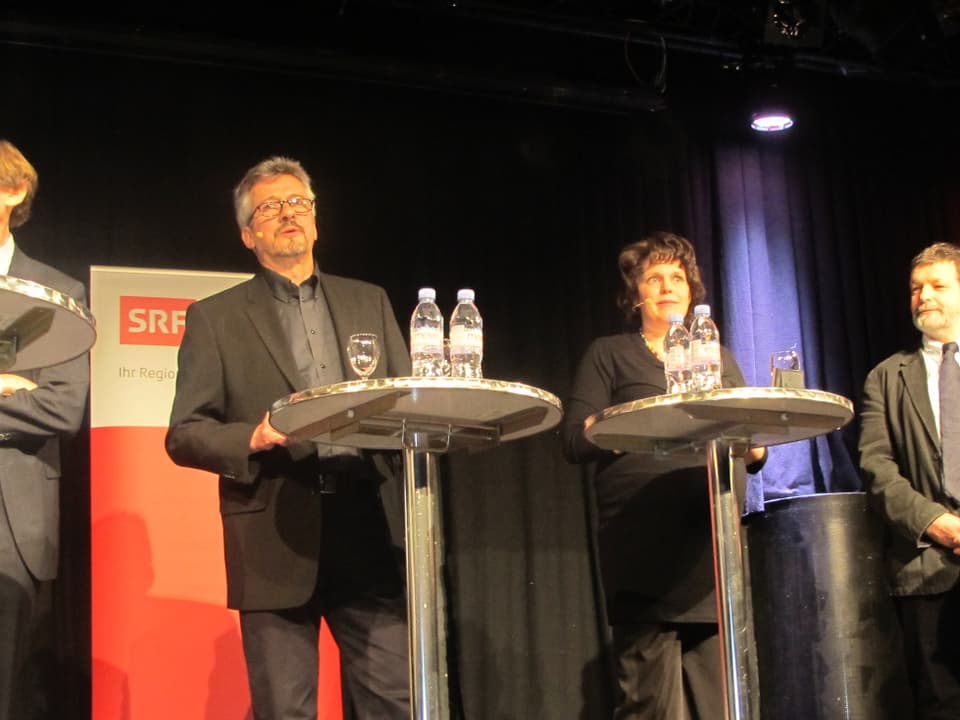 Die Leitung des Wahl-Podiums: Urs Mathys und Andrea Affolter. 