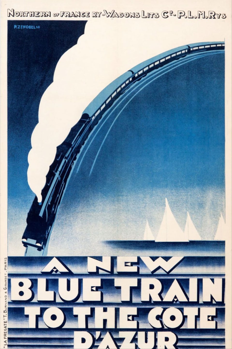 Plakatwerbung für einen Zug an die Cote d'azur.