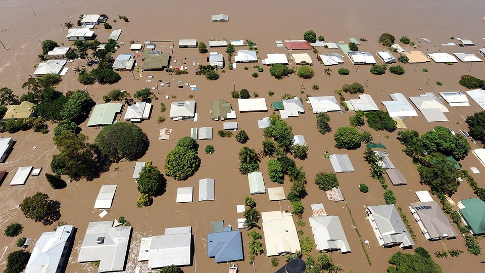 Überschwemmte Häuser in Australien