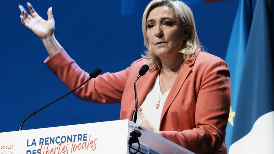 Marine Le Pen bei einem Wahlkampfauftritt.