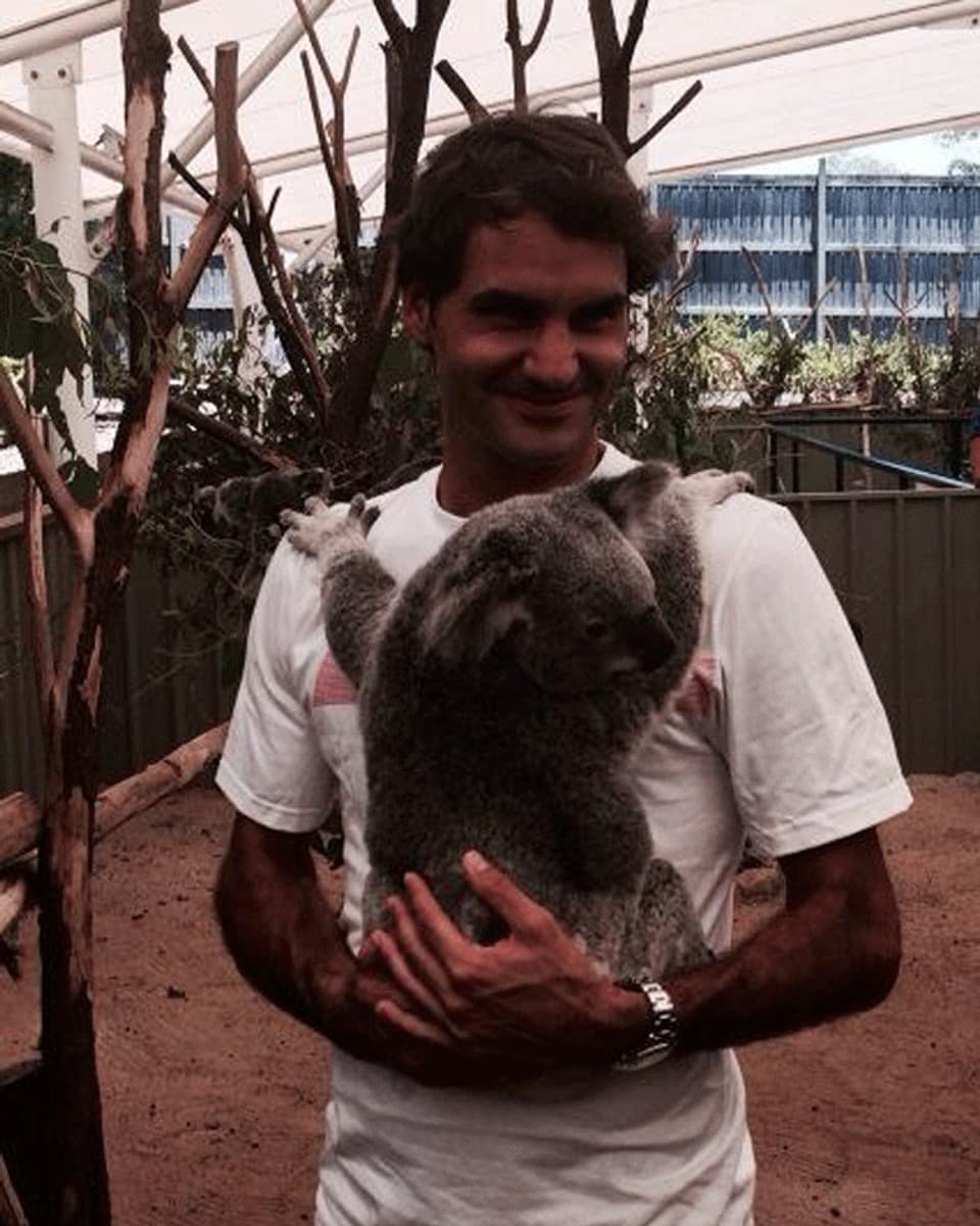 Roger Federer mit Koalabär