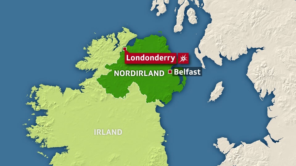 Die Stadt Londonderry in Nordirland