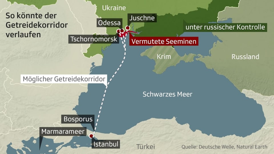 Karte mit Schwarzem Meer
