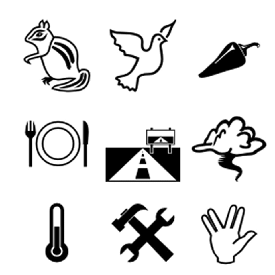 Neue Emojis wie Eichhörnchen, Taube, Chili, Gedeck, Strasse, Wirbelsturm, Thermometer, Werkzeug und Vulkaniergruss