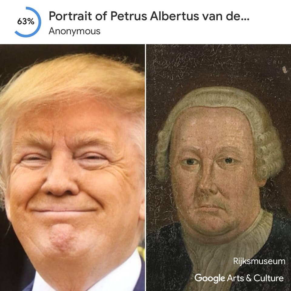 Ein Google Art Selfie mit Donald Trump