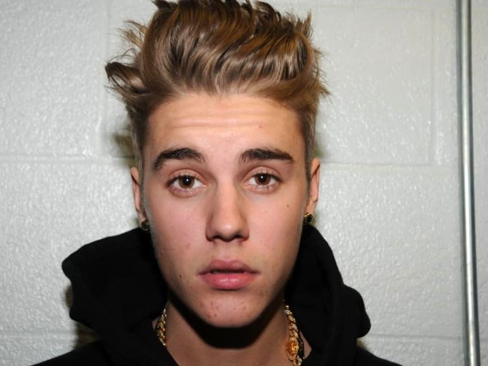 Polizeifoto von Justin Bieber vom 23. Januar 2014 nach einem illegalen Strassenrennen in Miami Beach.