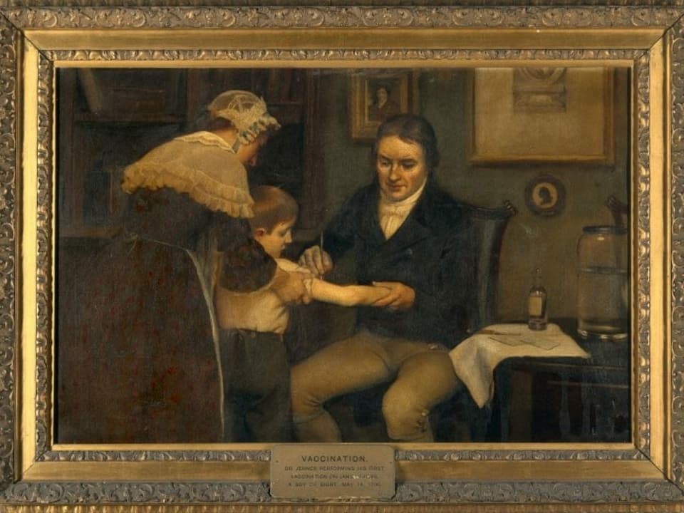 Edward Jenner auf einem Ölgemälde