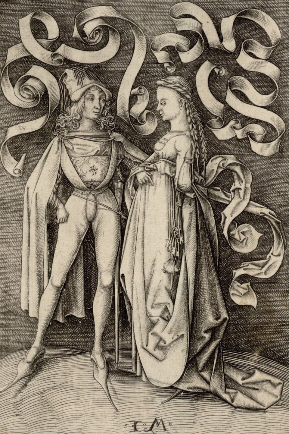 Kupferstich eines adeligen Paares