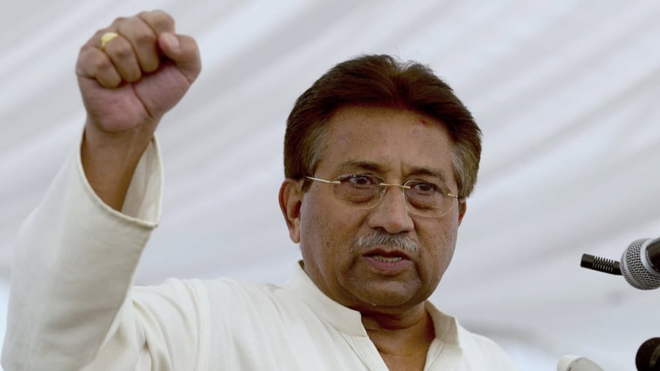 Pervez Musharraf bei einer Rede vor seiner Partei, 2013 in Islamabad
