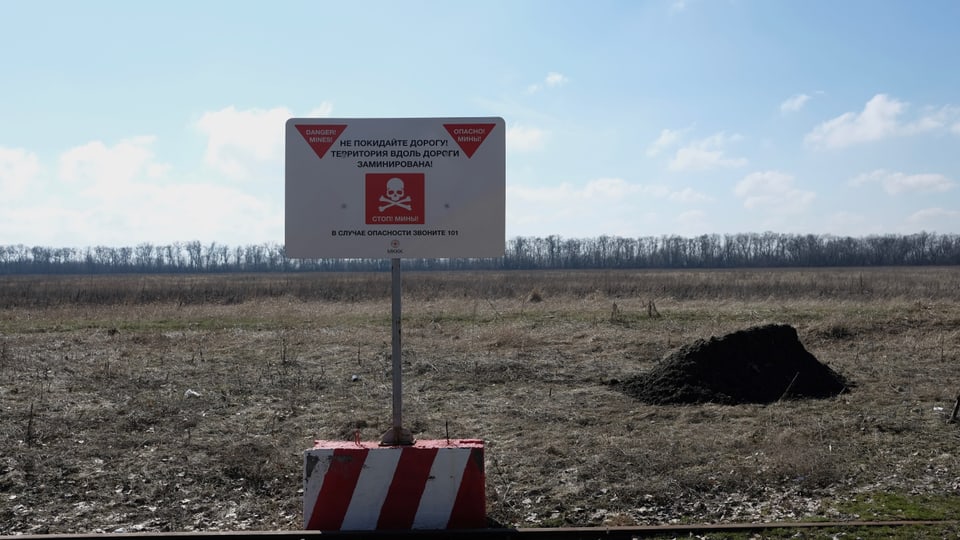 Sperrgebiet an der ukrainisch-russischen Grenze.