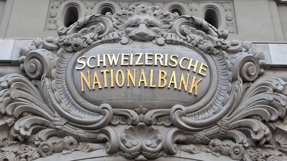 Schild der Schweizerischen Nationalbank.
