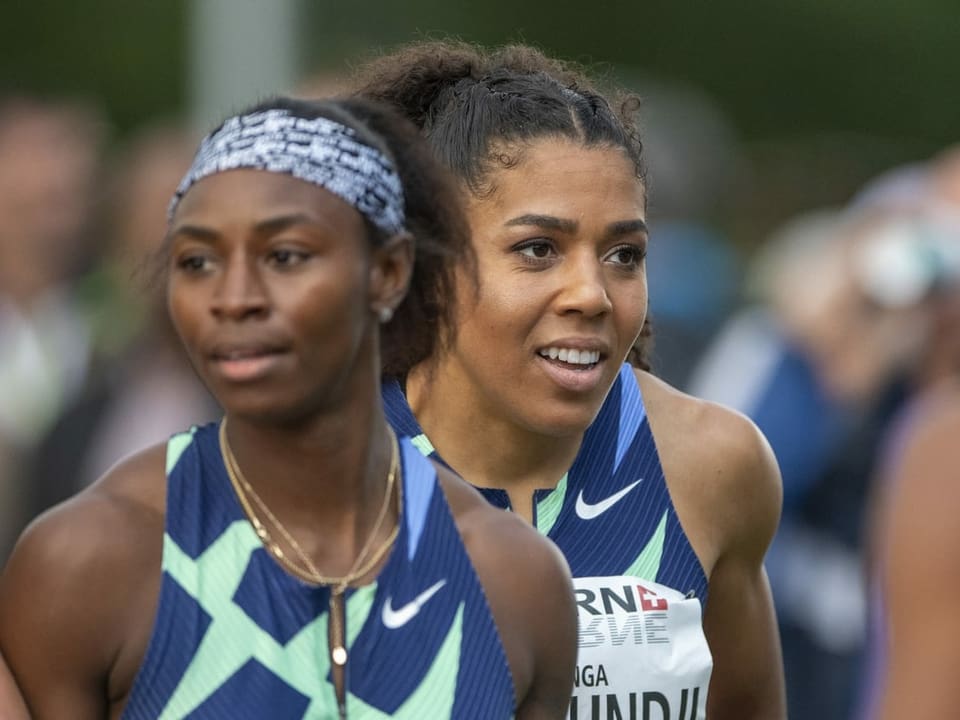 Musste sich mit Platz 2 begnügen Mujinga Kambundji (r.).