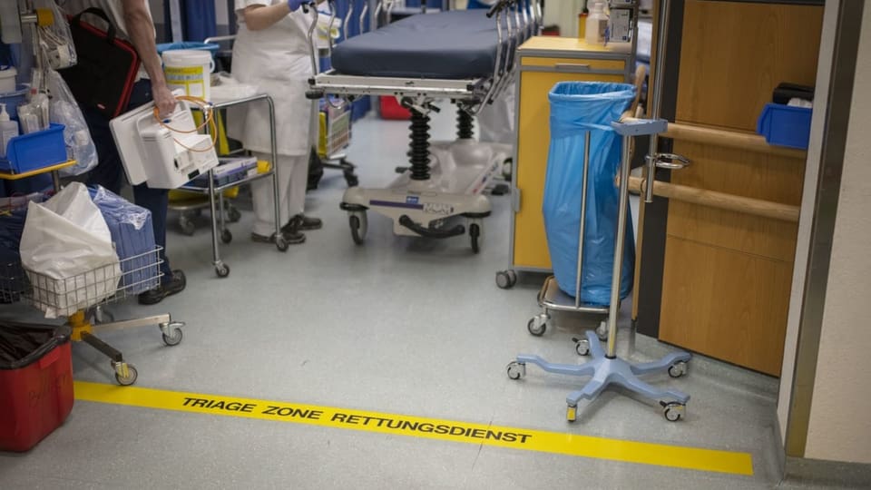 Die Triage-Zone Rettungsdienst auf dem Notfall des Universitaetsspital USZ. Archivbild.