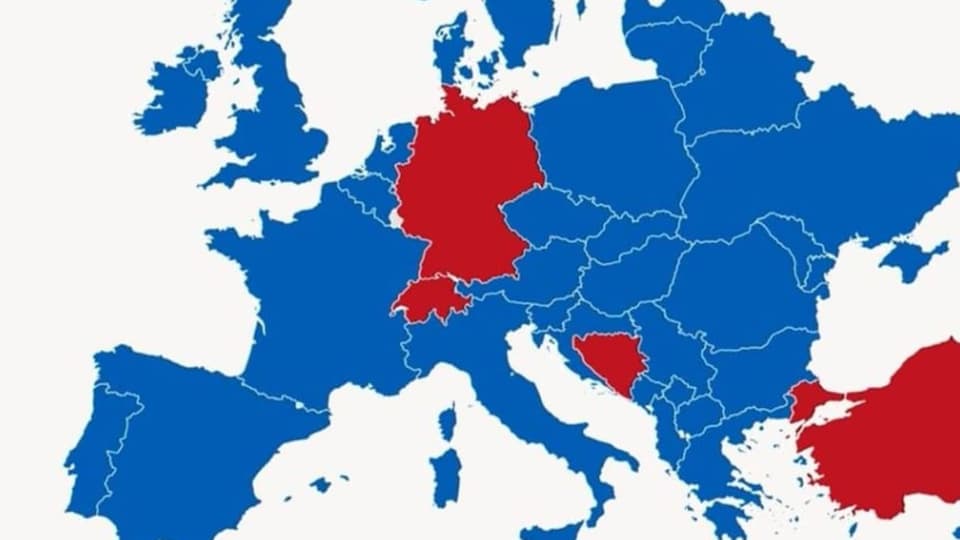 Wo ein Verbot der Eizellenspende gilt (rot)