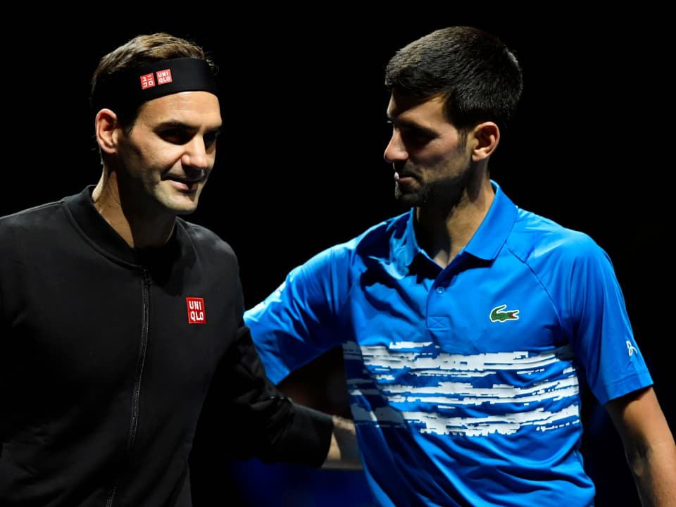 Roger Federer und Novak Djokovic.