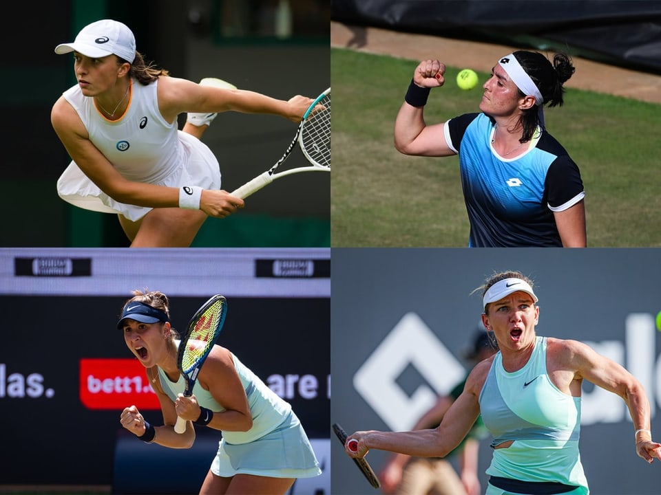 Gesucht: Die Wimbledon-Championne 2022 Iga Swiatek, Ons Jabeur, Belinda Bencic und Simona Halep