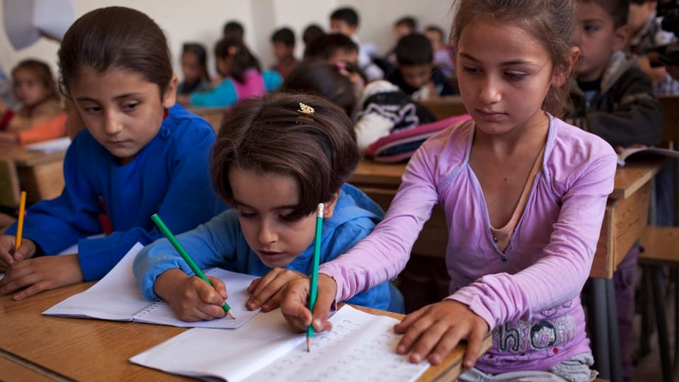 Syrische Schülerinnen im Jahr 2013.