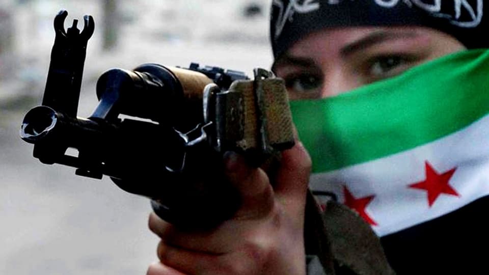 Kämpferin der Freien Syrischen Armee in Syrien.