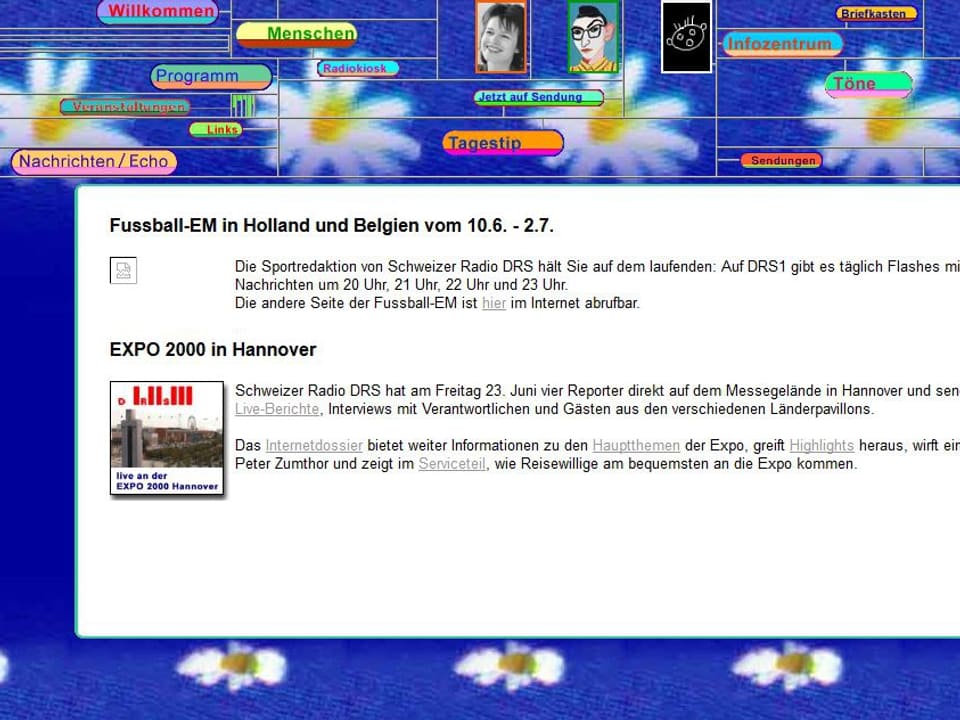 Webseite im Juni 2000.