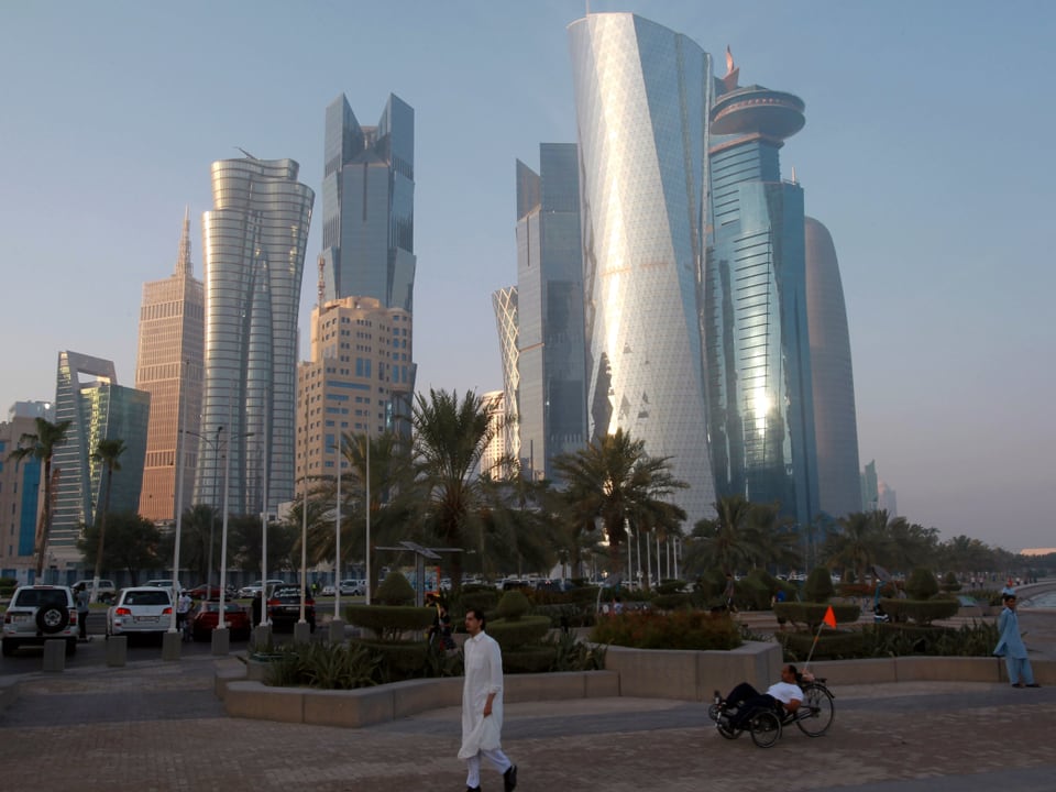 Strassenszene in Doha. 