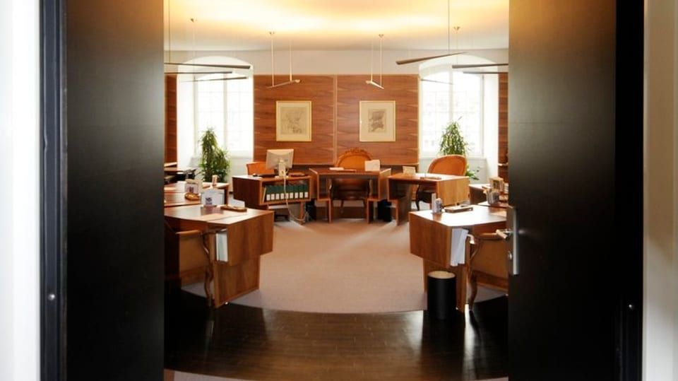 Blick in das Sitzungszimmer der St. Galler Regierung