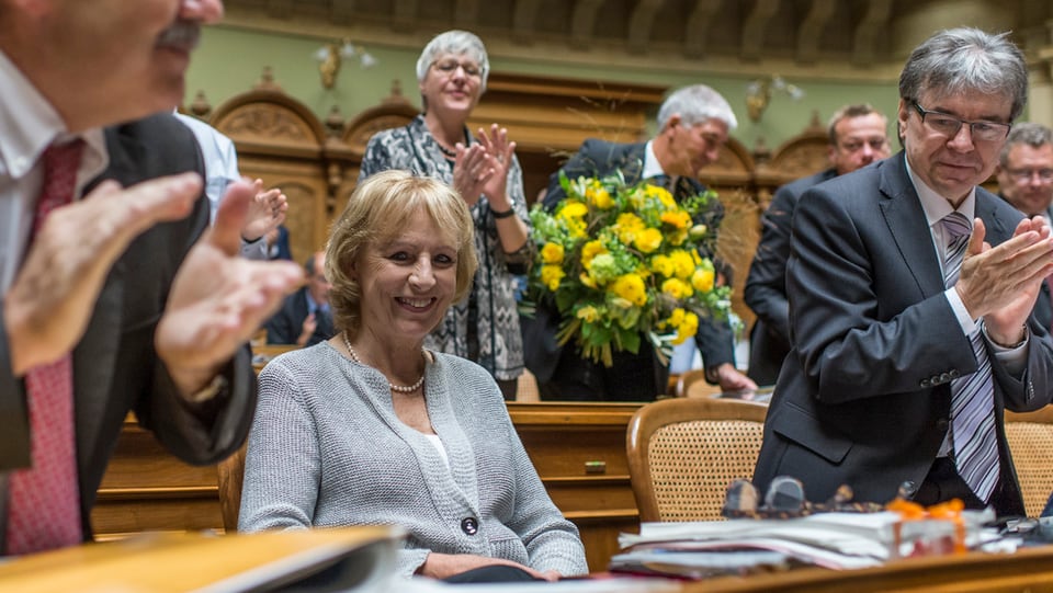Ursula Haller wird im Nationalrat verabschiedet.