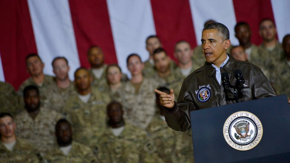 Obama vor US-Soldaten.